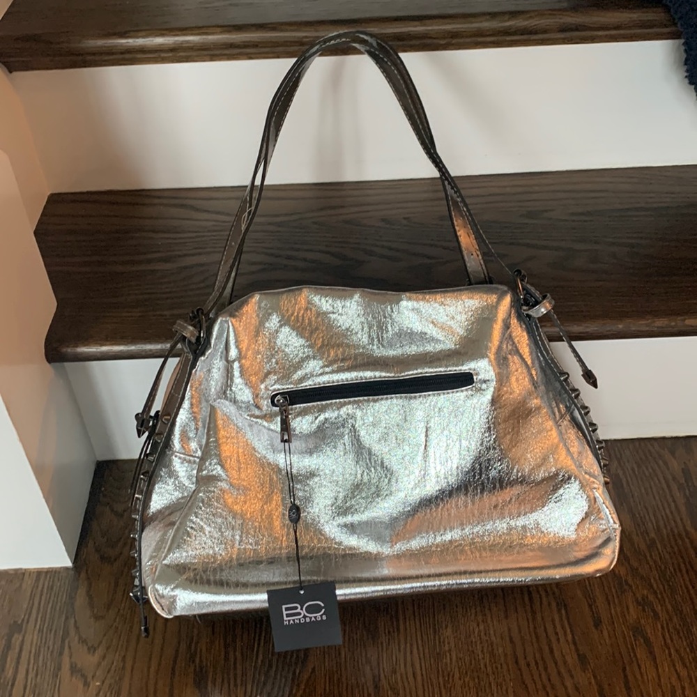 Metallic Silver Satchel